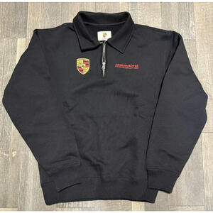 Aime Leon Dore x Porsche 993 Turbo Mechanic Quarter Zip Pullover Jet Black XL